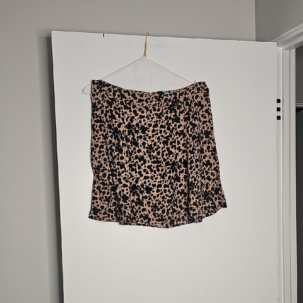 Reformation Black and Tan A-Line Skirt